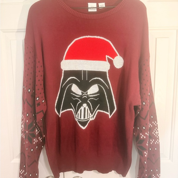Disney Other - Disney Men's Festive Darth Vader Sweater - Red and Black